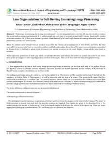 IRJET-    Lane Segmentation for Self-Driving Cars using Image Processing