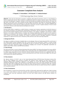 IRJET-Consumer Complaint Data Analysis