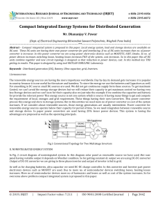 IRJET-    Compact Integrated Energy Systems for Distributed Generation