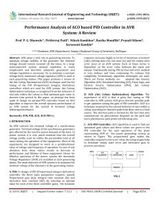 IRJET-Performance Analysis of ACO based PID Controller in AVR System: A Review