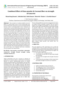 IRJET-Combined Effect of Glass Powder & Coconut Fiber on Strength of Concrete