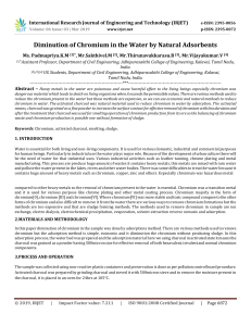 IRJET-Diminution of Chromium in the Water by Natural Adsorbents