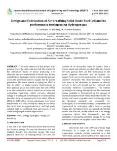 IRJET-Design and Fabrication of Air Breathing Solid Oxide Fuel Cell and its Performance Testing using Hydrogen Gas