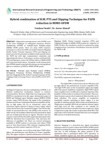 IRJET-    Hybrid Combination of SLM, PTS and Clipping Technique for PAPR Reduction in MIMO-OFDM