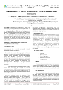 IRJET-    An Experimental Study of Polyproylene Fiber Reinforced Concrete