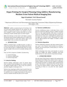 IRJET-Organ Printing for Surgical Planning using Additive Manufacturing Machine from Patient Medical Imaging Data