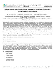 IRJET-    Design and Development of Sensor Operated Walking Beam Conveyor System for Material Handling