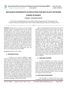 IRJET-    QOS Based Bandwidth Satisfaction for Multicast Network Coding in Manet