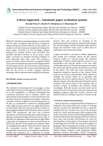 IRJET-A Novel Approach – Automatic paper evaluation system