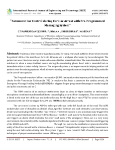 IRJET-    Automatic Car Control During Cardiac Arrest with Pre-Programmed Messaging System