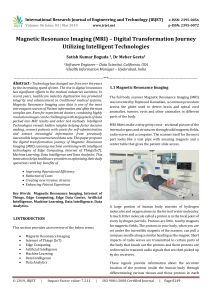 IRJET-Magnetic Resonance Imaging (MRI) – Digital Transformation Journey Utilizing Intelligent Technologies