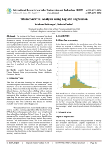 IRJET-    Titanic Survival Analysis using Logistic Regression