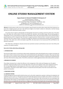 IRJET-Online Studio Management System