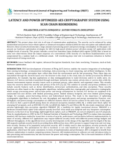 IRJET-    Latency and Power Optimized AES Cryptography System using Scan Chain Reordering