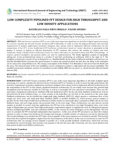 IRJET-    Low Complexity Pipelined FFT Design for High Throughput and Low Density Applications