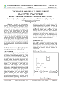 IRJET-    Performance Analysis of CI Engine Emission by Admitting Steam with Air