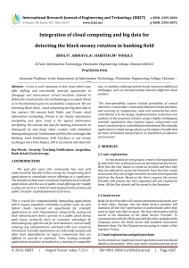 IRJET-Integration of Cloud Computing and Big Data for Detecting the Black Money Rotation in Banking Field