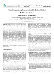 IRJET-Online Programming Assessment and Evaluation Platform in Education System