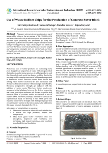 IRJET-Use of Waste Rubber Chips for the Production of Concrete Paver Block