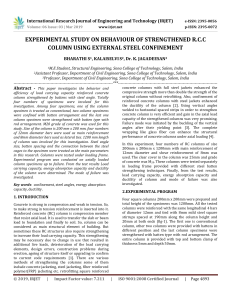 IRJET-Experimental Study on Behaviour of Strengthened R.C.C Column using External Steel Confinement