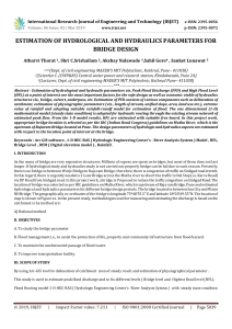 Bridge Design: Hydrological & Hydraulic Parameter Estimation