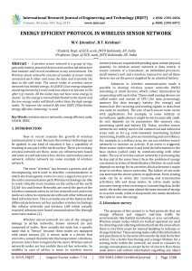 IRJET-Energy Efficient Protocol in Wireless Sensor Network