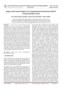 IRJET-    Impact and Control Study of LV Communication Networks with PV Penetrated Micro Grid
