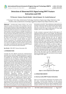 IRJET-    Detection of Abnormal ECG Signal using DWT Feature Extraction and CNN