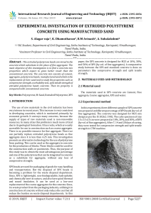 IRJET-    Experimental Investigation of Extruded Polystyrene Concrete using Manufactured Sand
