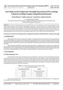 IRJET-Case Study on the Compressive Strength Assessment of Pre-Existing Columns in College Campus using Rebound Hammer