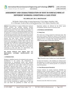 IRJET-Assessment and Characterization of Dust in Surface Mine at Different Working Conditions- A Case Study
