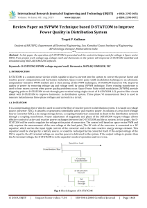 IRJET-    Review Paper on SVPWM Technique based D-STATCOM to Improve Power Quality in Distribution System