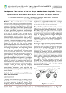 IRJET-Design and Fabrication of Rocker Bogie Mechanism using Solar Energy