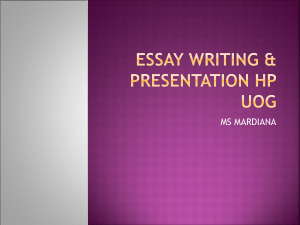 Essay writing & presentation HP UOG C31