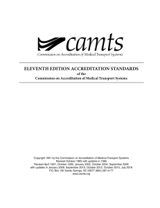 CAMTS Medical Transport Accreditation Standards, 11th Edition