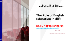 The Role of English Education in 4IR-Nafan
