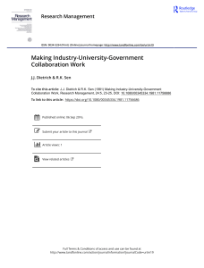 Making Industry-University-Government Collaboration Work