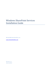 Windows SharePoint Services Installation Guide