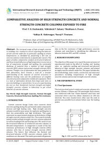 IRJET-    Comparative Analysis of High Strength Concrete and Normal Strength Concrete Columns Exposed to Fire