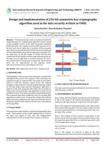 256-bit Symmetric Key Cryptography Algorithm in VHDL