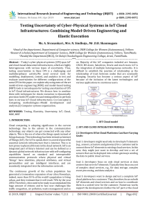 IRJET-Testing Uncertainty of Cyber-Physical Systems in IoT Cloud Infrastructures: Combining Model-Driven Engineering and Elastic Execution