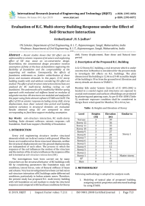 IRJET-Evaluation of R.C. Multi-Storey Building Response under the Effect of Soil-Structure Interaction