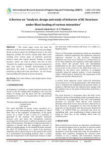 IRJET-    A Review on “Analysis, design and study of behavior of RC Structure under Blast loading of various intensities”