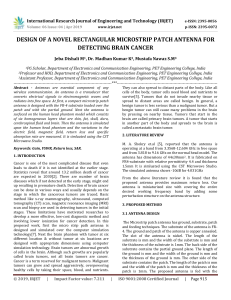 IRJET-Design of a Novel Rectangular Microstrip Patch Antenna for Detecting Brain Cancer