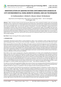 IRJET-    Identification of Ground Water Contamination Sources in City Environmental using Remote Sensing and GIS Techniques
