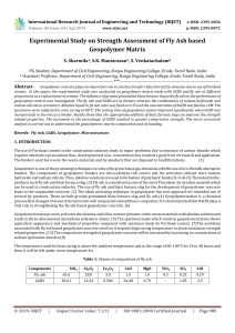 IRJET-    Experimental Study on Strength Assessment of Fly Ash Based Geopolymer Matrix