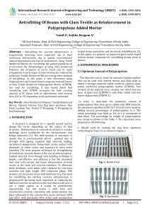 IRJET-    Retrofitting of Beams with Glass Textile as Reinforcement in Polypropylene Added Mortar