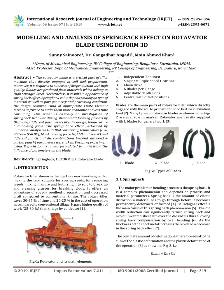 IRJET- Modelling And Analysis Of Springback Effect On Rotavator Blade ...