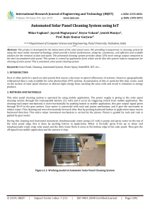 IRJET-    Automated Solar Panel Cleaning System using IoT