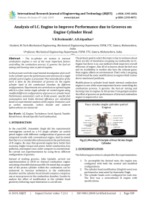 IRJET-Analysis of I.C. Engine to Improve Performance due to Grooves on Engine Cylinder Head